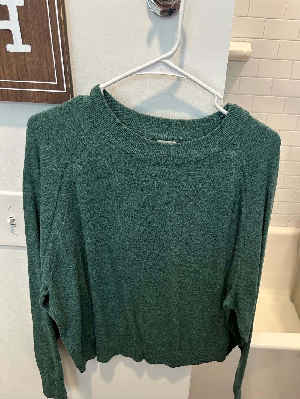 a new day Green Raglan Pullover Sweater